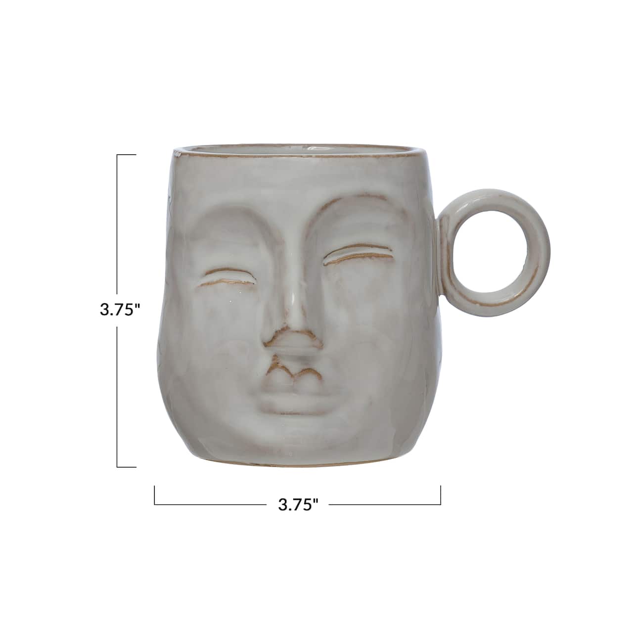 Hello Honey® Cream Reactive Glaze Stoneware Face Mug